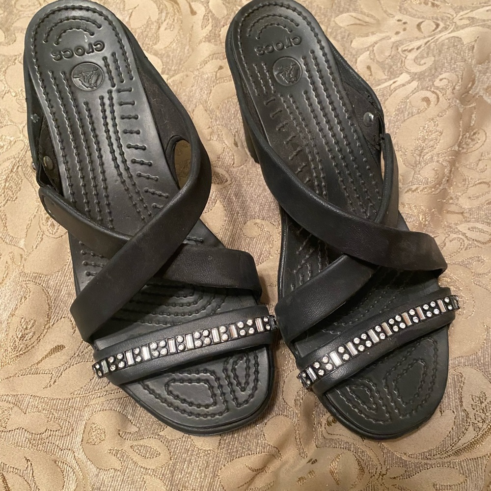 New croc heels. Comfy!